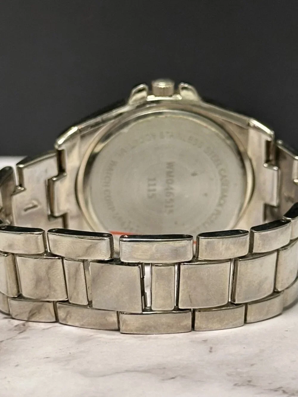 Accutime Watch Women Silver Tone Purple Glittered Dial New Battery 8 Inch